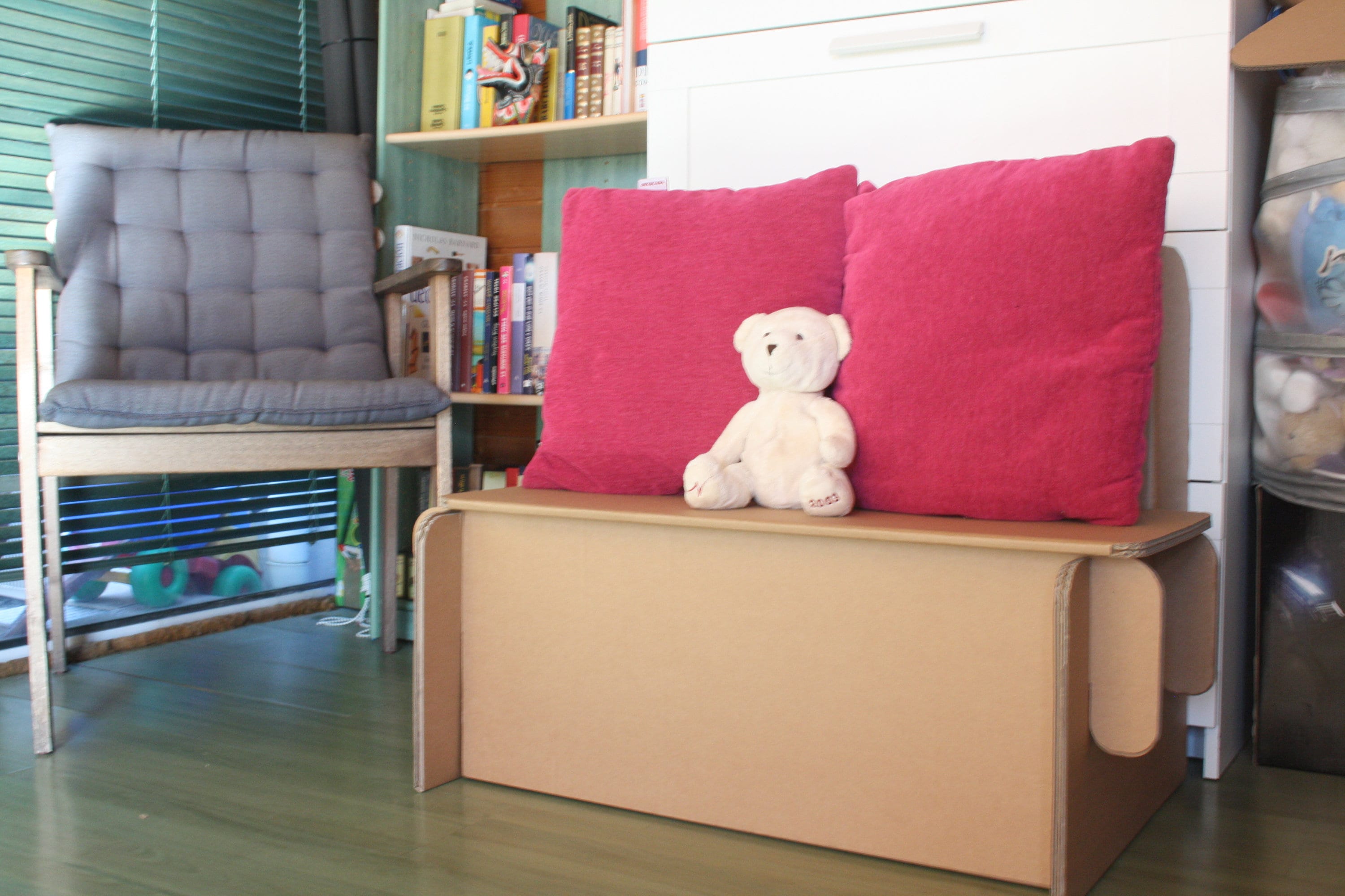 Cardboard Bench With Storage Space Carboard Trunk Furniture Etsy