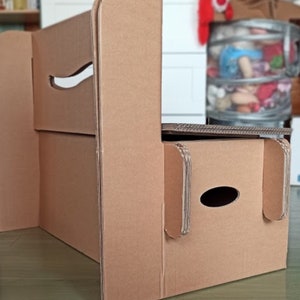 Plans pour banc en carton avec espace de rangement Coffre en carton Meuble Banc de rangement image 4