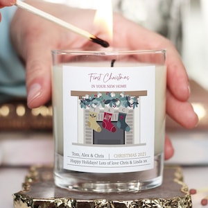 First Christmas In New Home Personalised Candle, New Home Christmas Gift, First Home Christmas Candle, Housewarming Gift, Festive Candle