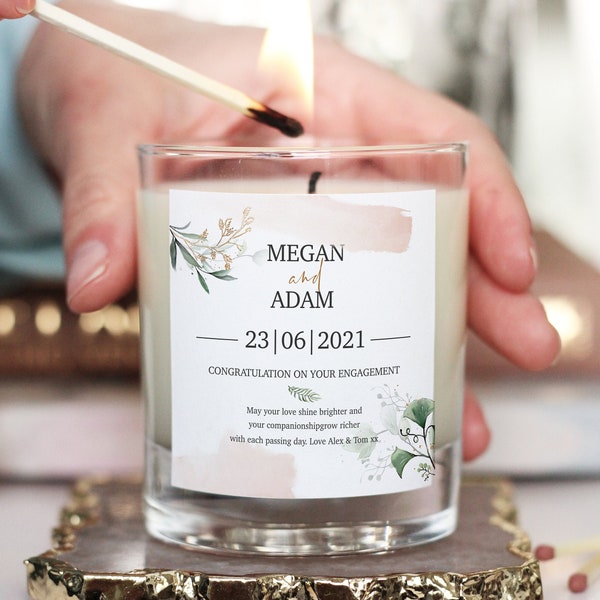 Personalised Engagement Candle, Congratulations On Your Engagement Candle, Personalised Engagement Gift, Engagement Gift For Best Friend