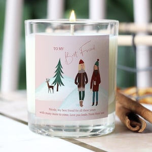 Best Friend Christmas Gift, Best Friend Personalised Candle, Bestie Christmas Candle, Friendship Christmas Gift, Festive Holiday Candle
