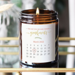 New Grandparents Gift, First Time Grandparents Gift, Keepsake Personalised Candle, New Grandma Gift, Personalised First Time Grandma Gift