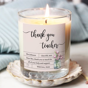 Thank You Teacher Candle Gift, Nursery Teacher Gift, Candle Gift For Teacher, Teacher Appreciation Gift, Personalised End Of Term Gift