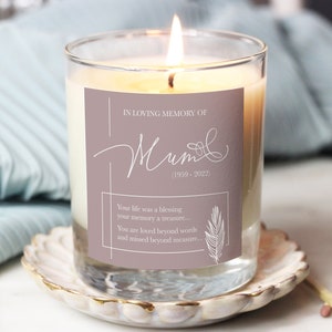 Mum Remembrance Candle, In Memory Of Mum Candle, Sympathy Candle Gift, Bereavement Gift, Condolence Candle, Memorial Gift, Mum Loss Candle