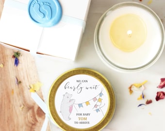 Baby Shower Favours, Personalised Candles, Personalised Baby Shower Favours, Candle Baby Shower Favour, Boy Baby Shower, Girl Baby Shower