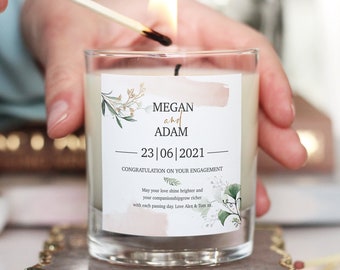 Personalised Engagement Candle, Congratulations On Your Engagement Candle, Personalised Engagement Gift, Engagement Gift For Best Friend