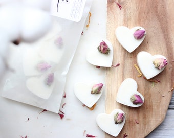 Herzwachsschmelze mit trockener Rose, stark duftende vegane umweltfreundliche Wachsschmelze, Wohnduft, Schmelzen für Wachsschmelzbrenner, Aromatherapie-Schmelzen