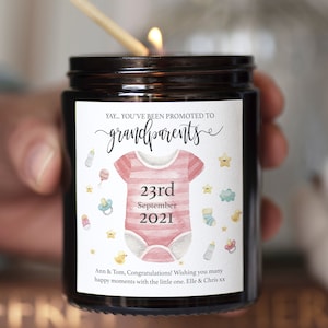 Personalised New Grandparents Gift, First Time Grandparents Gift, New Grandma Gift Candle, First Time Grandma Gift, Congratulations Gift