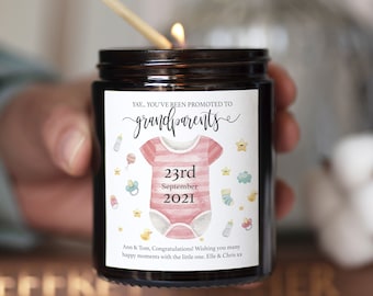 Personalised New Grandparents Gift, First Time Grandparents Gift, New Grandma Gift Candle, First Time Grandma Gift, Congratulations Gift