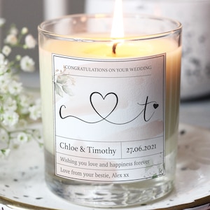 Wedding Candle For Sister | Best Friend, Couple Personalised Wedding Gift, Bride and Groom Wedding Gift, Congratulations New Mr and Mrs Gift