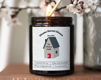 Personalised New Home Candle Gift , Housewarming Gift, Congratulations New Family Home Gift, First Home Gift, Home Sweet Home Candle Gift