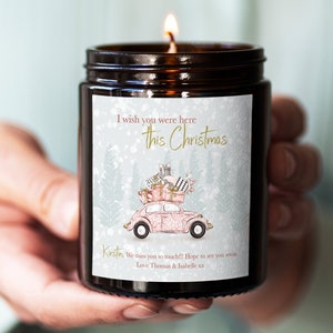 Personalised Long Distance Christmas Candle Gift, Missing You This Christmas Gift For Parents, Best Friend, Girlfriend, Thinking of You Gift