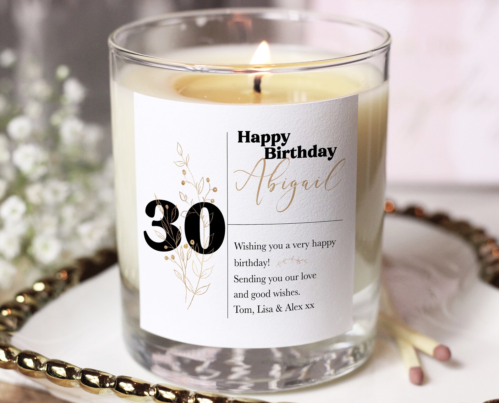 Personalised 30th Birthday Gift Candle, Best Friend 30th Birthday Gift