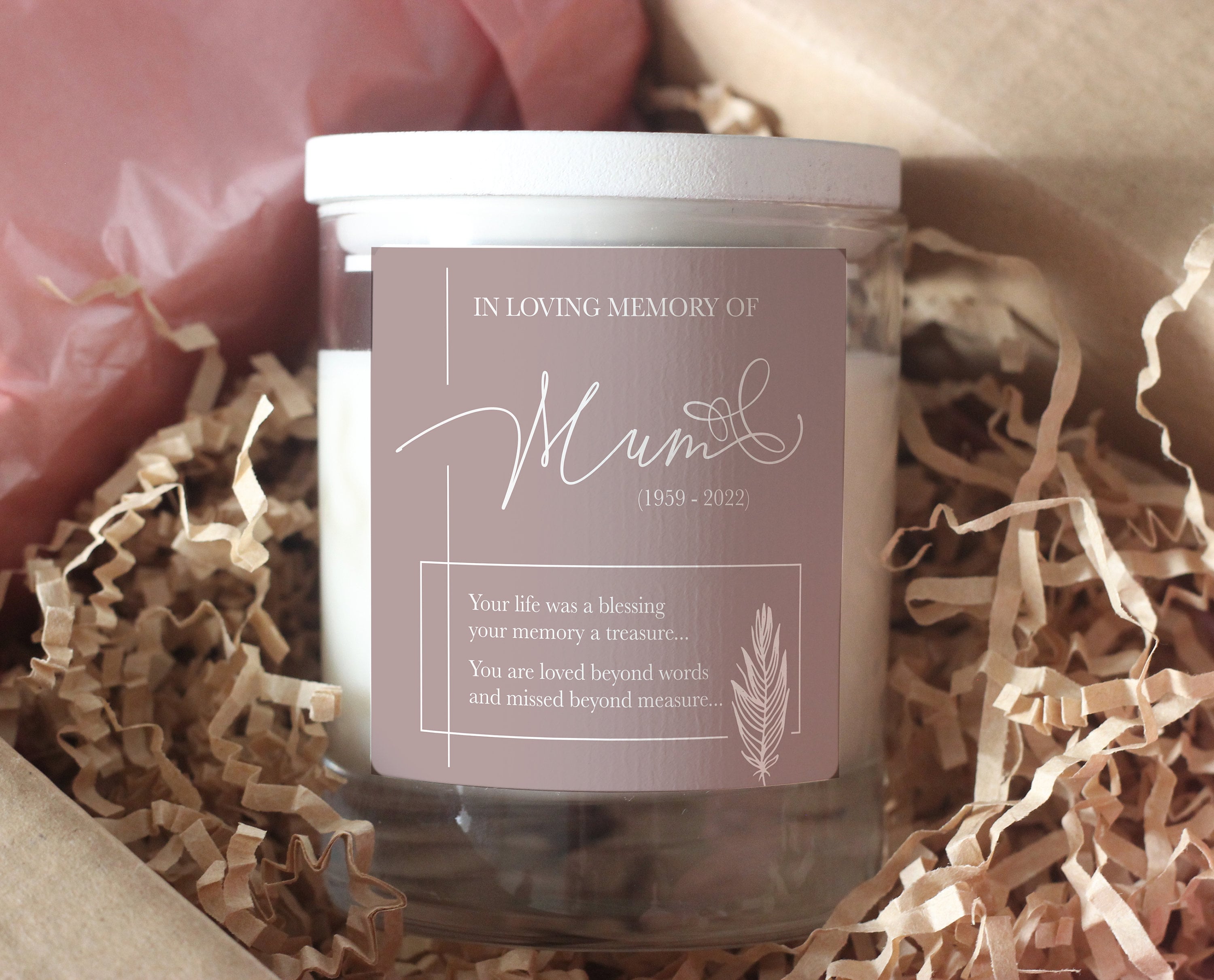 Mum Remembrance Candle, in Memory of Mum Candle, Sympathy Candle Gift