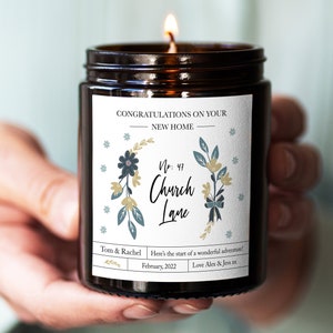 New Home Gift, Housewarming Gift, Personalised New Home Candle, Congratulations Gift, First Home Gift Candle, New Family Home Candle Gift,