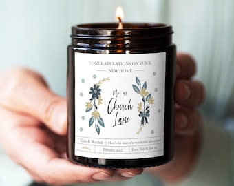 New Home Gift, Housewarming Gift, Personalised New Home Candle, Congratulations Gift, First Home Gift Candle, New Family Home Candle Gift,