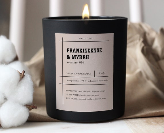 FRANKINCENSE & MYRRH Christmas Candle, Autumn / Winter Candle, Christmas  Home Decor, Christmas Gift for Her or Him, Hygge Large Soy Candle 