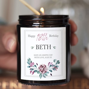 Personalised 18th Birthday Candle, 18th Birthday Gift For Daughter | Best Friend | Sister | Granddaughter, Thoughtful Custom Birthday Gift