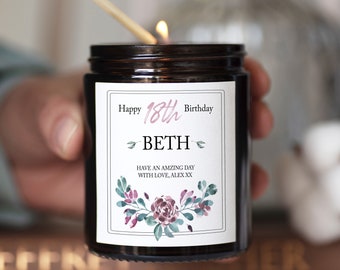 Personalised 18th Birthday Candle, 18th Birthday Gift For Daughter | Best Friend | Sister | Granddaughter, Thoughtful Custom Birthday Gift