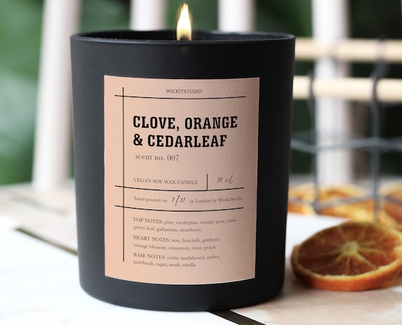 Clove Orange Cedar Leaf Soy Candle Autumn Winter Scented Etsy