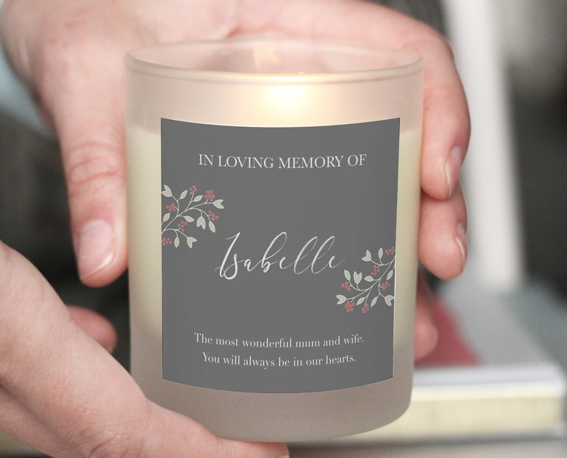 Memorial Gift Candle, Personalised in Loving Memory Candle, Condolence