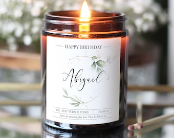 Personalised Birthday Candle, 18th, 21st, 30th, 40th, 50th, 60th, 70th Birthday Candle, Birthday Gift For Mum, Grandma, Sister, Wife, Friend