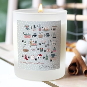 Advent Calendar Personalised Christmas Candle, Personalised Candle, Festive Holiday Candle, Christmas Gift For Her, For Him, Christmas Decor