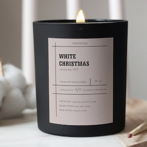 WHITE CHRISTMAS Soy Candle, Christmas Candle, Christmas Home Decor, Christmas Gift For Her Or Him, Fall / Winter Candles, Large Soy Candle