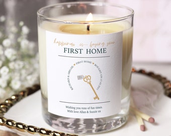 First Home Candle, First Home Family Gift, Housewarming Gift, Congratulations First Home, New Home Personalised Candle Gift, Couple Gift