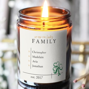 Personalised New Parents Candle, New Mum and Dad Gift, Congratulations New Baby Gift, Housewarming Gift, Family of 3 Gift, Family Of 4 Gift