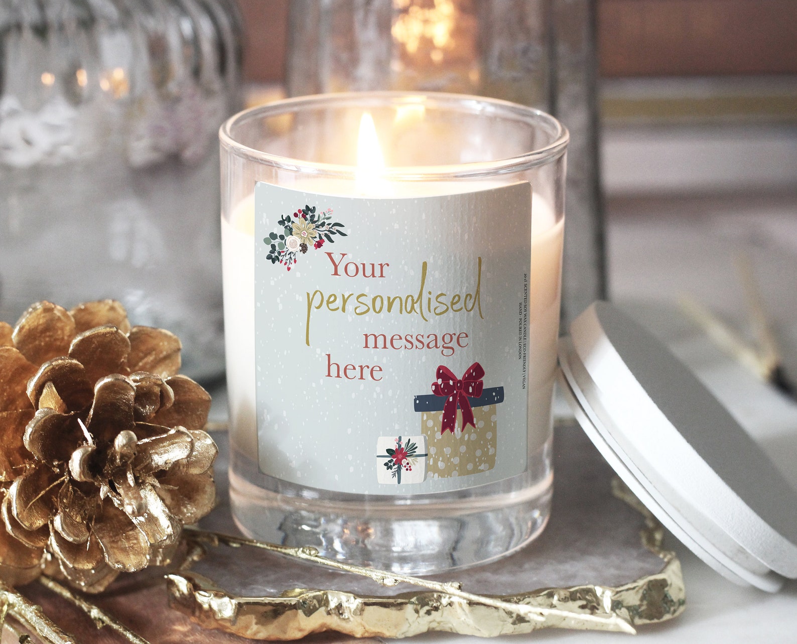Custom Candle Personalised Christmas Candle Custom Text on Etsy Denmark