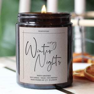 COSY WINTER NIGHTS Soy Candle, Winter Scented Candle, Hygge Candle Gift, Winter Home Decor, Christmas Gift For Her, Cold Months Soy Candle