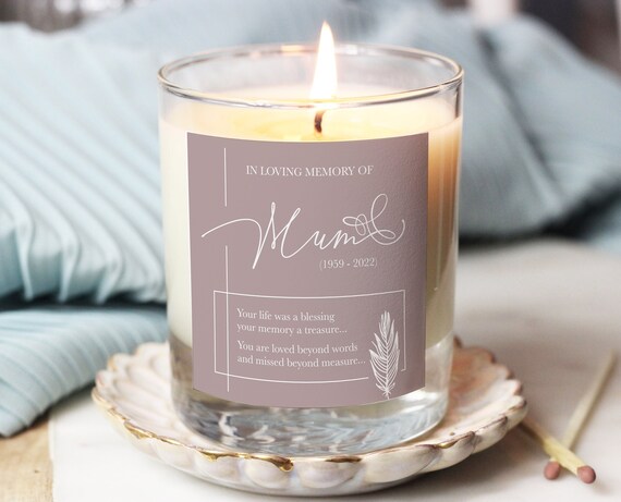 Mum Remembrance Candle, In Memory Of Mum Candle, Sympathy Candle Gift, Bereavement Gift, Condolence Candle, Memorial Gift, Mum Loss Candle