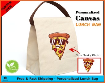 Personalized Canvas Lunch Bag: Eco-Friendly Cotton with Strap