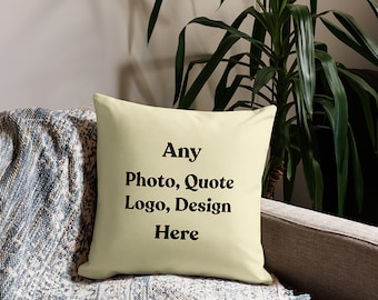 Personalized Photo Pillow, Custom Name and Text Pillow, Family Gift