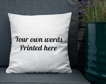Custom Text Pillow, Personalized Throw Pillow, Photo Pillowcase