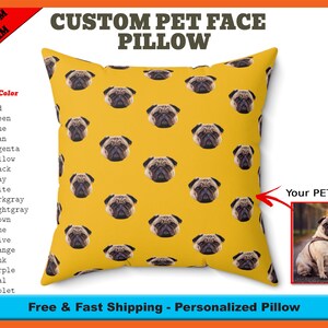 Custom Pet Face Pillow, Custom Dog Pillow, Personalized Cat Pillow, Pet Pillow, Dog Memory Custom Cushion, Pet Sympathy Gift, pet portrait