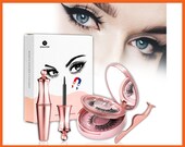 2 Pair Easy Magnetic Eyelashes Women day Gift for Her, Reusable Easy to Apply Lashes,Natural Look Liquid Eyeliner False Eyelashes applicator