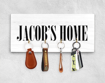 Personalized Wood Key Holder for Wall, New Home Gift