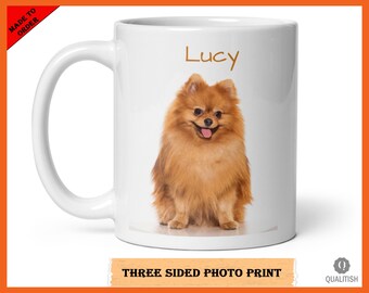 Custom Pet Portrait Mug, Personalized Dog/Cat Photo Coffee Cup