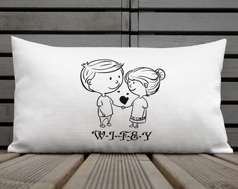 Personalized Couple Pillow, Custom Wedding Gift