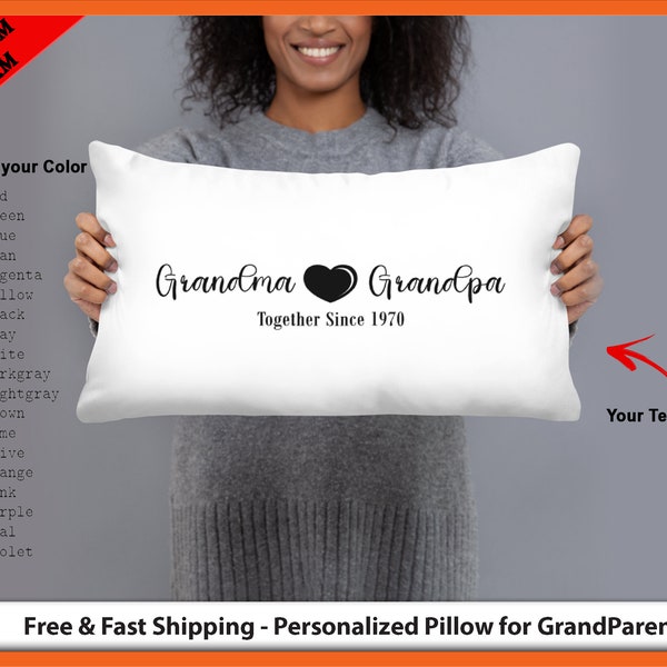 Custom Grandparents Pillow | Grandma & Grandpa | 90th Birthday Gift | Personalized christmas gifts | Unique Gifts for Grandma