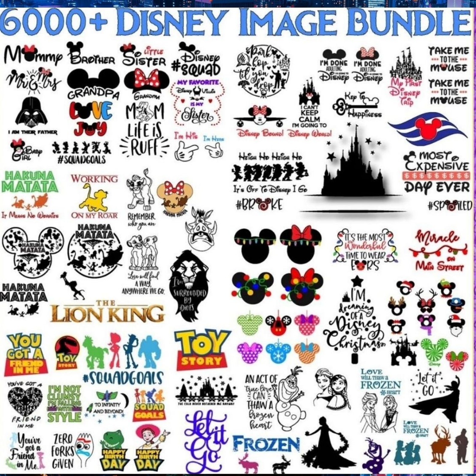 Ultimate Bundle Pack 6000 Disney SVG PNG Image Design Bundle | Etsy