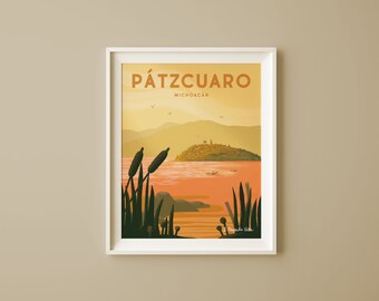 Pátzcuaro, Michoacán Impresión de Bellas Artes / Impresionante Viaje a México Impresión de Arte Original Decoración del Hogar