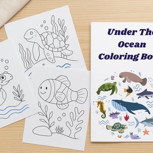 Under the Ocean Coloring Book | Printable Sea Life Activity Pages | Kids Digital Coloring Book | Ocean Theme Educational Fun PDF