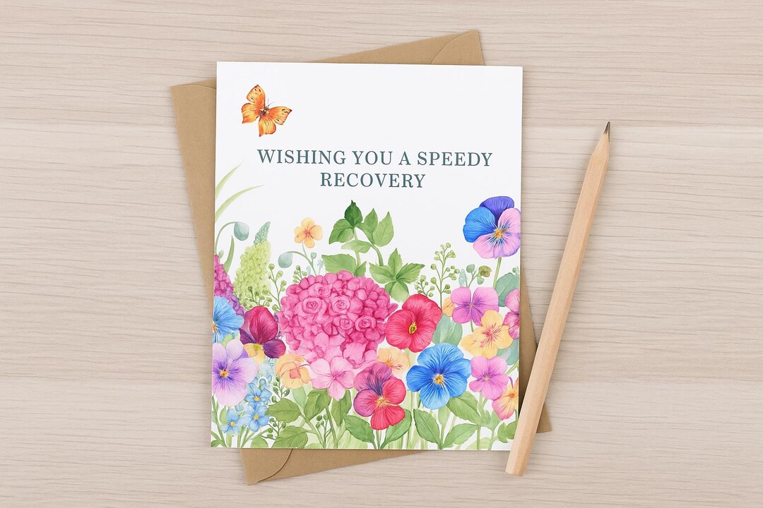Speedy Recovery Card – Printable Floral Get Well Soon – Instant ...