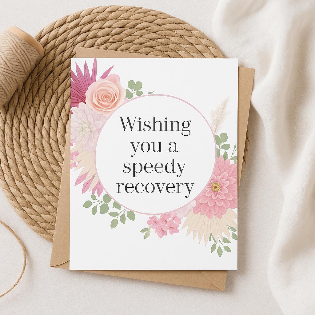 Cherry Orchard Gute Besserung Karte - Blumen Motiv Grußkarte Mit Umschlag