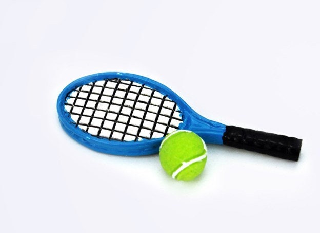 Simulation Mini Sports Goods Tennis Raquette Ball Modèle Ensemble