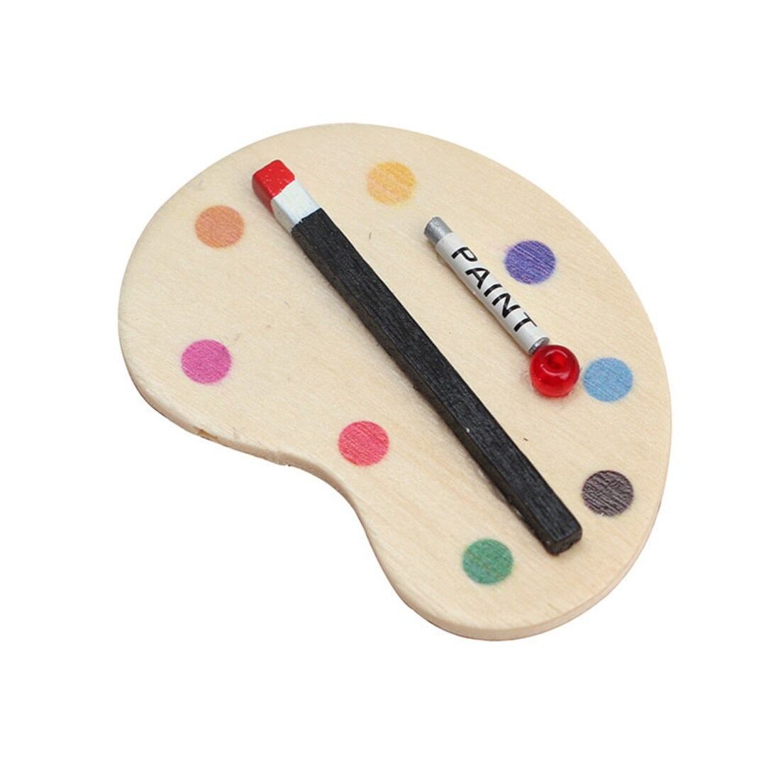 Miniature Painting Palette, Mini Pigment Ceramic Dish, Dollhouse Paint