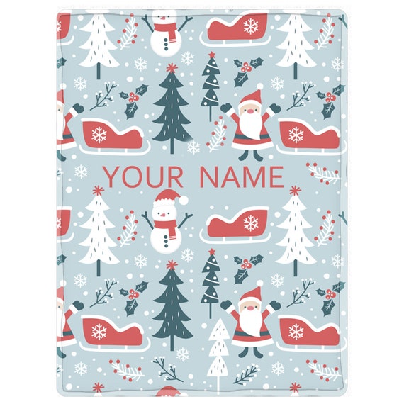 Personalized Christmas Baby Blanket Santa Claus Throw Blanket Etsy